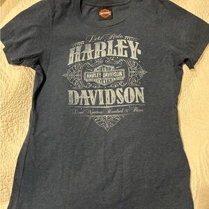 Harley-Davidson blue Tee with Silver Graphic